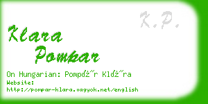 klara pompar business card